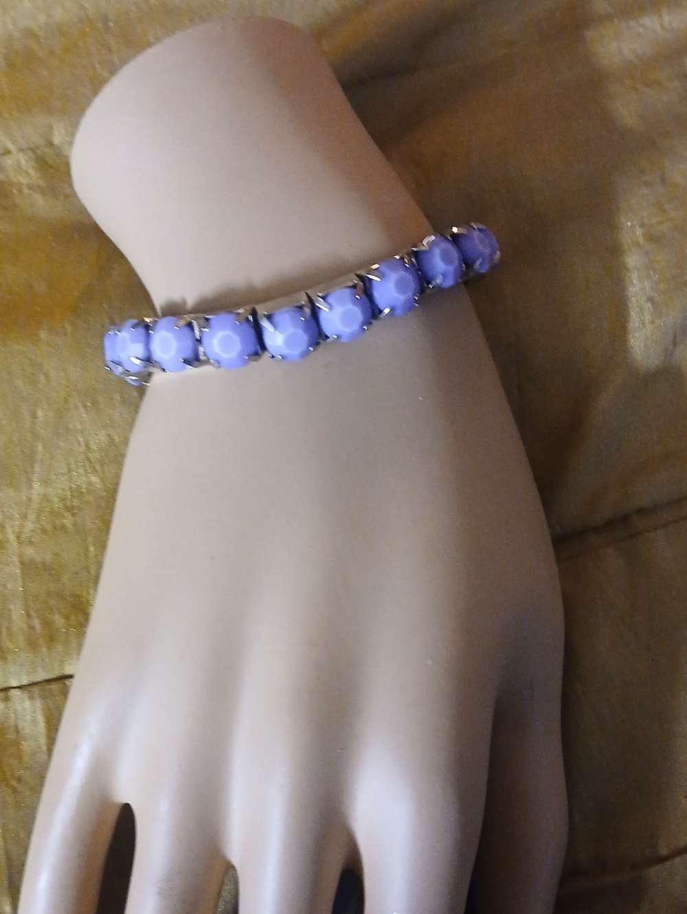 Purple Beaded Tennis Bracelet - Women Jewelry